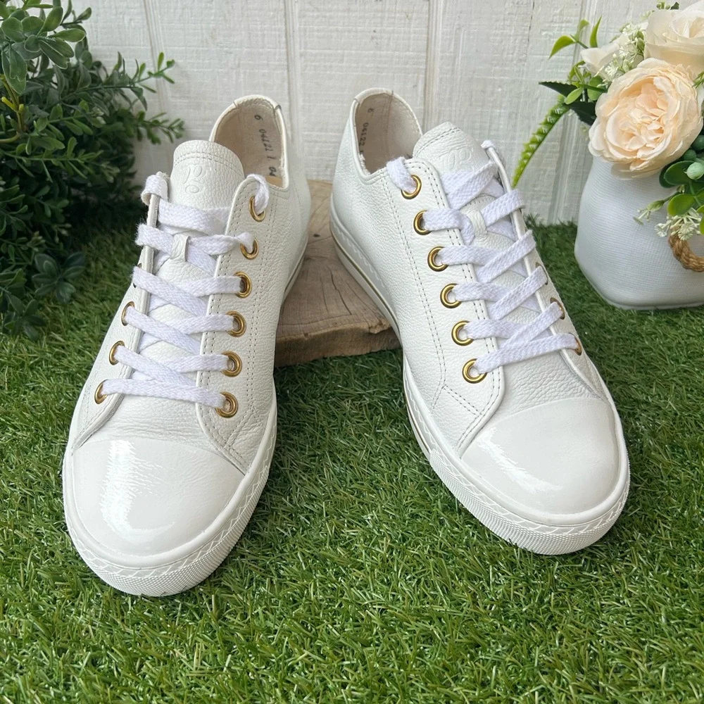 PAUL GREEN
White Women's White Sneakers with Gold Accents size Uk 3 US 5.5 NEW - Picture 7 of 17